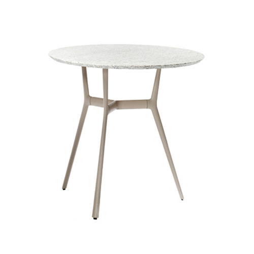 TRIBÙ table bistrot Ø 80 cm d'extérieur BRANCH (Lin - Aluminium)