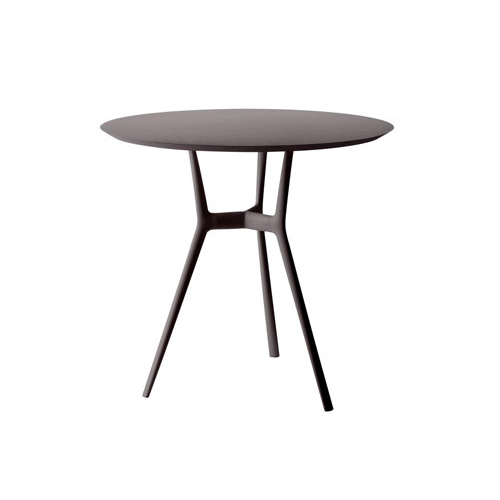 TRIBÙ table bistrot Ø 80 cm d'extérieur BRANCH (Wengé - Aluminium)