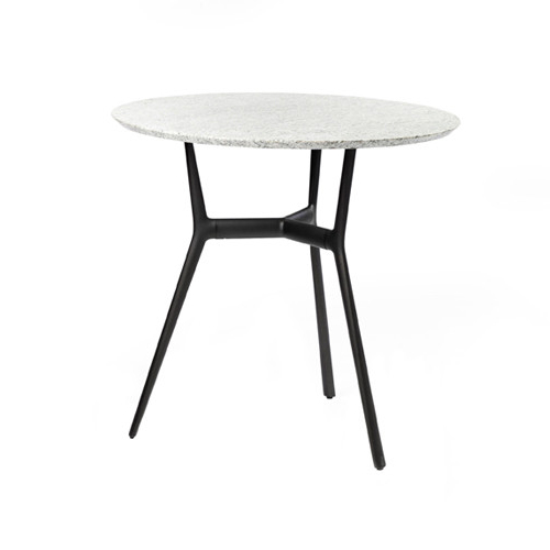 TRIBÙ table bistrot Ø 80 cm d'extérieur BRANCH (Wengé - Aluminium et granit)