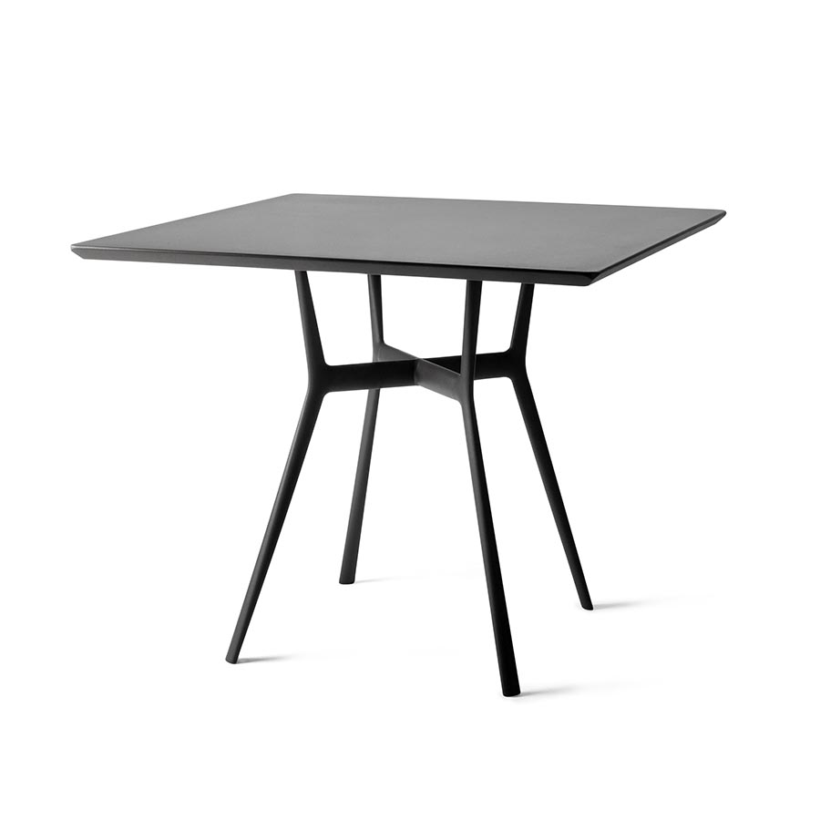 TRIBÙ table bistrot 80x80 cm d'extérieur BRANCH (Wengé - Aluminium)