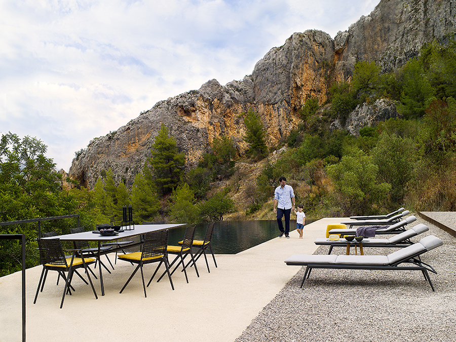 TRIBÙ outdoor rectangular table 300 x 110 cm BRANCH