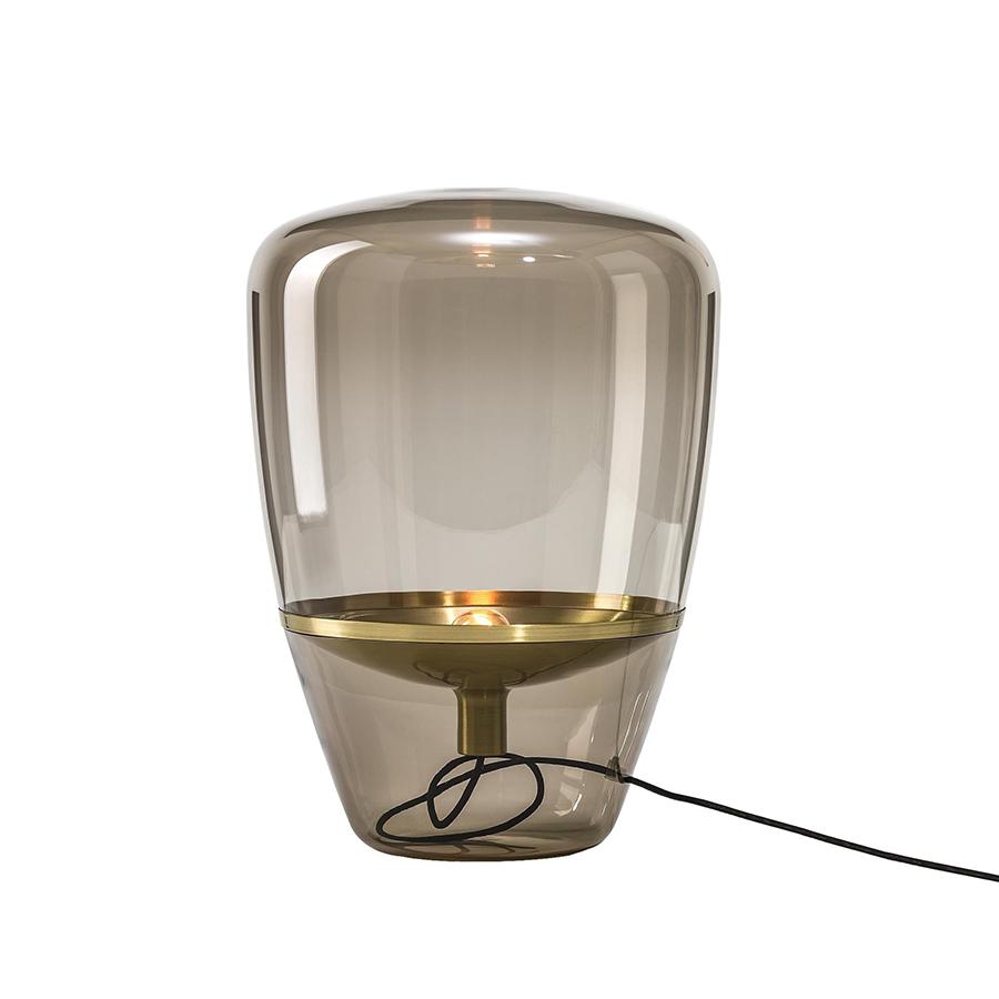 BROKIS lampe de table BALLOONS SMALL (Brun fumé / Laiton - Verre soufflé et métal)