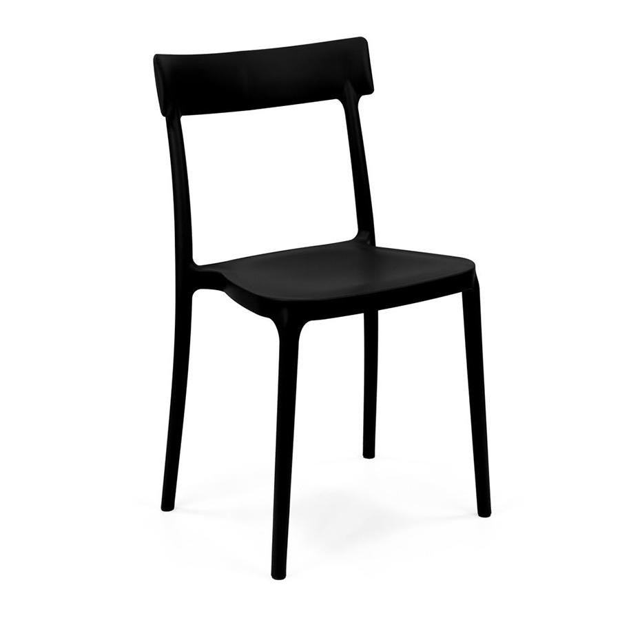 CONNUBIA set de 4 chaises ARGO (Noir - Polypropylène)