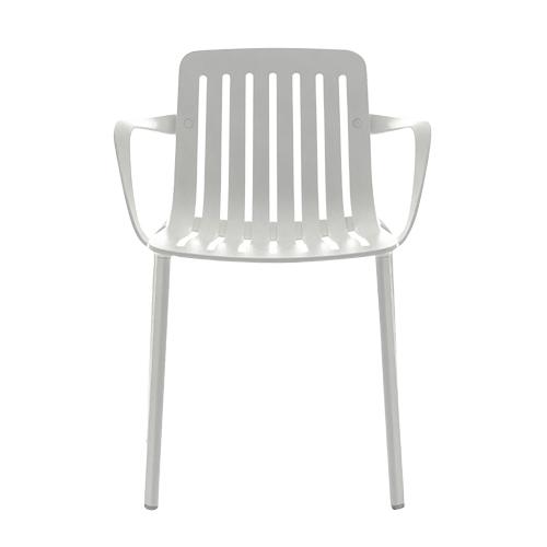 MAGIS set de 2 chaises avec accoundoirs PLATO (Blanc - Aluminium verni)