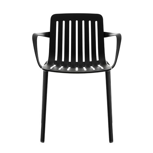 MAGIS set de 2 chaises avec accoundoirs PLATO (Noir - Aluminium verni)
