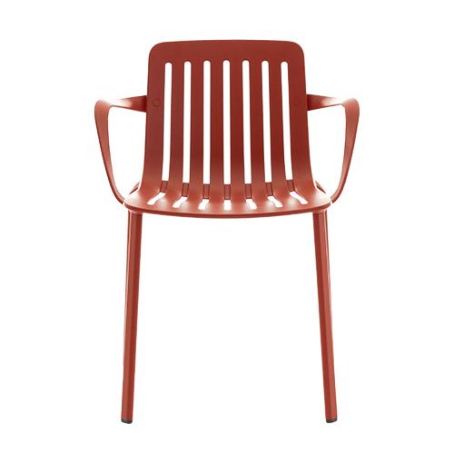 MAGIS set de 2 chaises avec accoundoirs PLATO (Rouge - Aluminium verni)