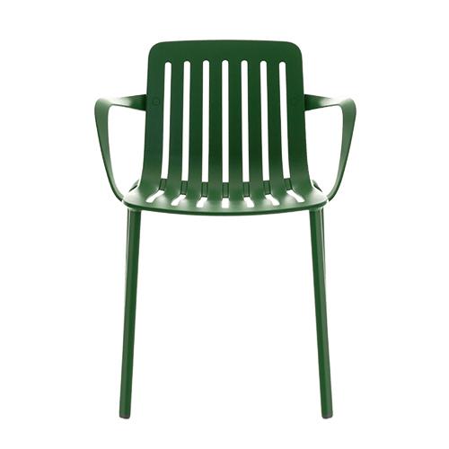 MAGIS set de 2 chaises avec accoundoirs PLATO (Vert - Aluminium verni)