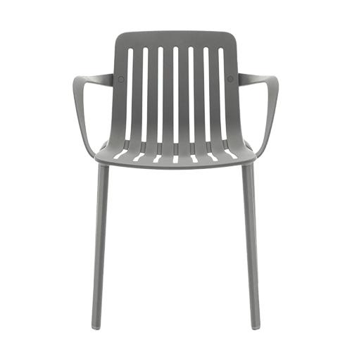 MAGIS set de 2 chaises avec accoundoirs PLATO (Gris métallisé - Aluminium verni)