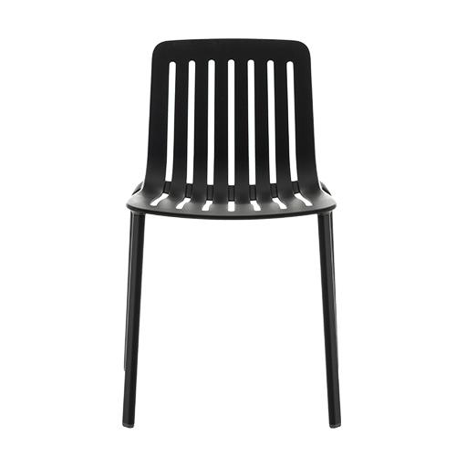 MAGIS set de 2 chaises sans accoundoirs PLATO (Noir - Aluminium verni)