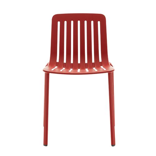 MAGIS set de 2 chaises sans accoundoirs PLATO (Rouge - Aluminium verni)
