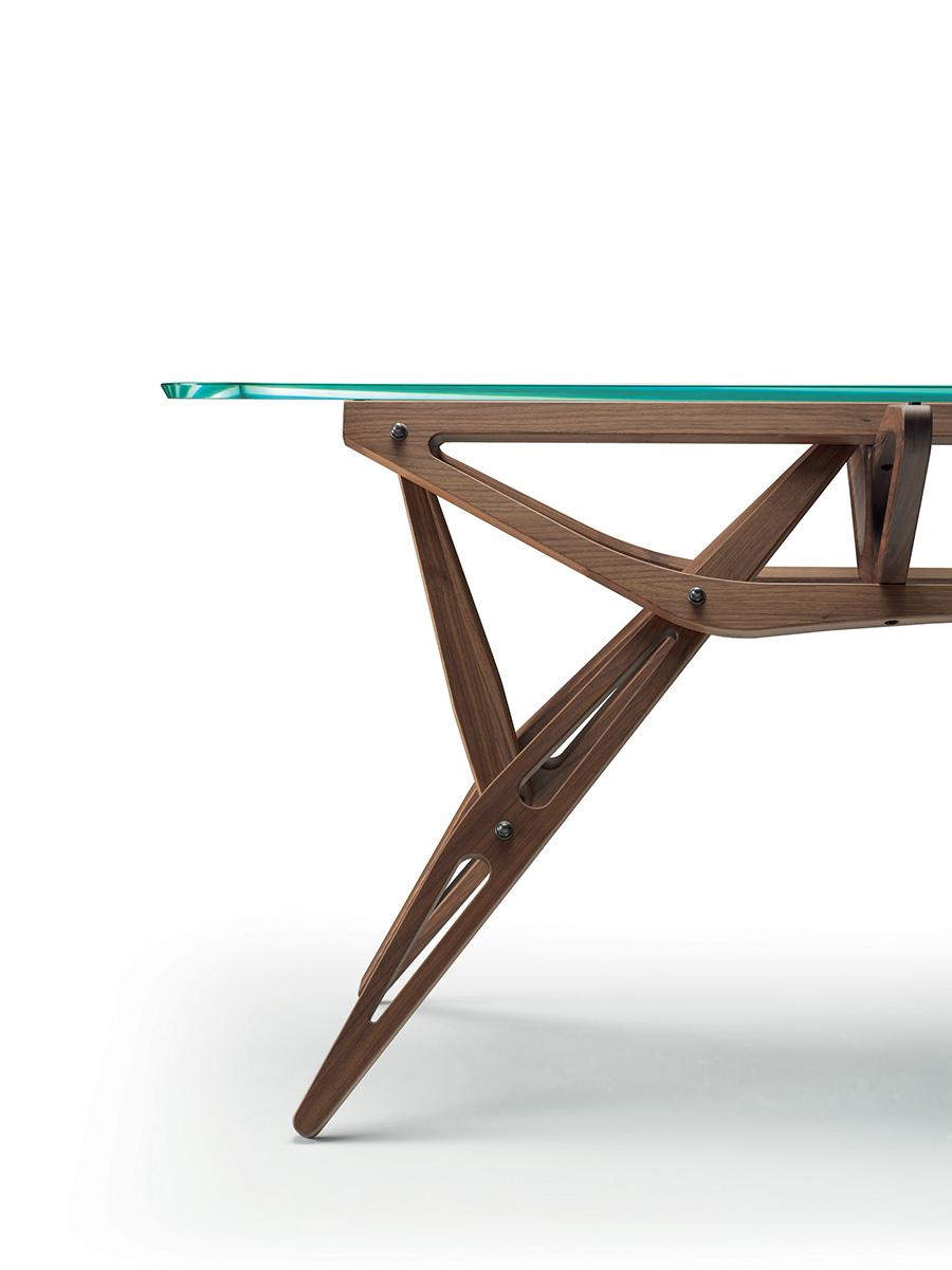 ZANOTTA table avec plateau en verre REALE CM