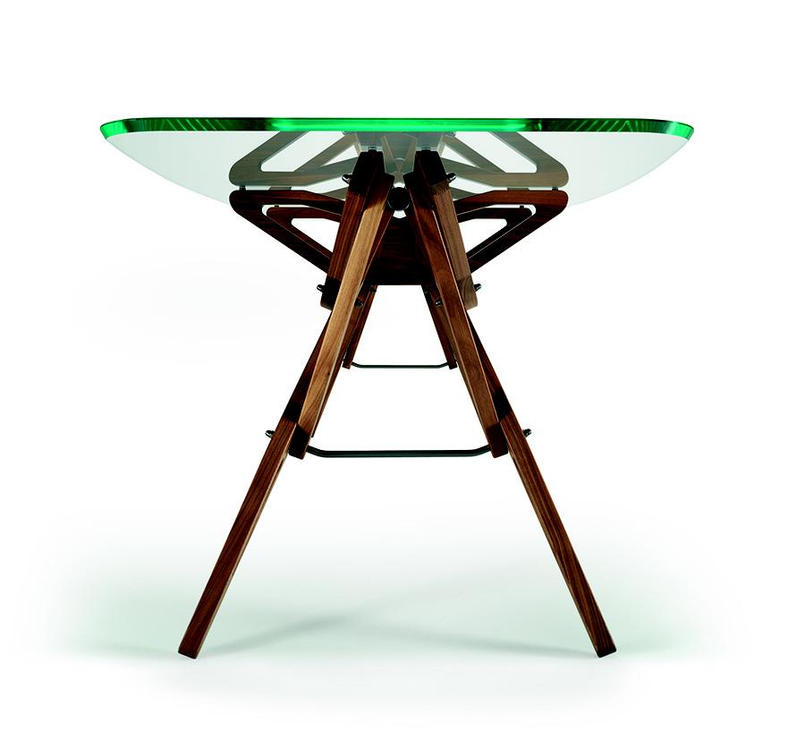 ZANOTTA table avec plateau en verre REALE CM