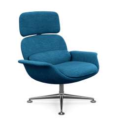 KNOLL fauteuil pivotant KN02 en tissu avec dossier haut inclinable