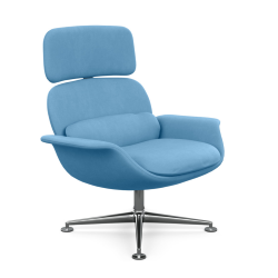 KNOLL fauteuil pivotant KN02 en tissu avec dossier haut inclinable