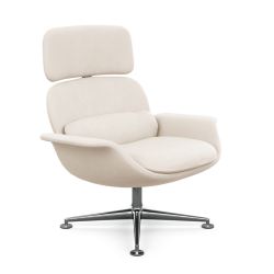 KNOLL fauteuil pivotant KN02 en tissu avec dossier haut inclinable