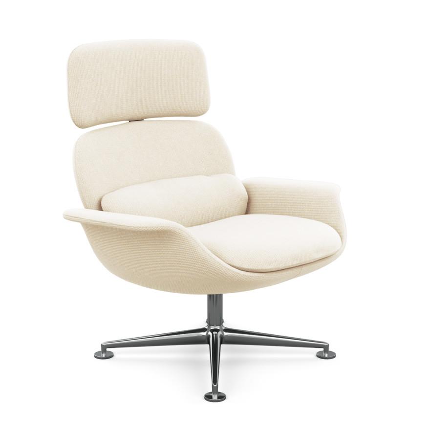 KNOLL fauteuil pivotant KN02 en tissu avec dossier haut inclinable (Cato Natural - Revêtement Cat. B