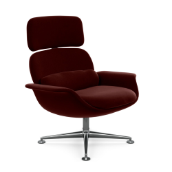 KNOLL fauteuil pivotant KN02 en tissu avec dossier haut inclinable
