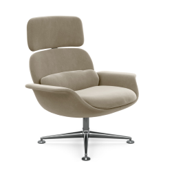 KNOLL fauteuil pivotant KN02 en tissu avec dossier haut inclinable