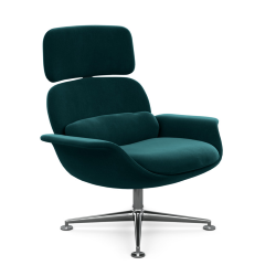 KNOLL fauteuil pivotant KN02 en tissu avec dossier haut inclinable