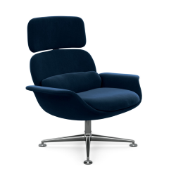 KNOLL fauteuil pivotant KN02 en tissu avec dossier haut inclinable