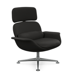 KNOLL fauteuil pivotant KN02 en cuir avec dossier haut inclinable