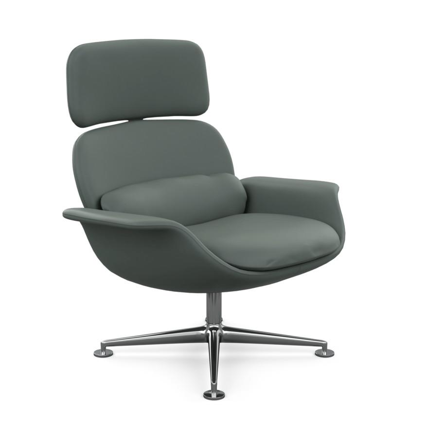 KNOLL fauteuil pivotant KN02 en cuir avec dossier haut inclinable (Volo Cadet - Revêtement Cat. X et