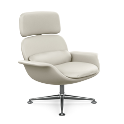 KNOLL fauteuil pivotant KN02 en cuir avec dossier haut inclinable