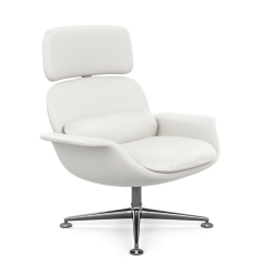 KNOLL fauteuil pivotant KN02 en cuir avec dossier haut inclinable
