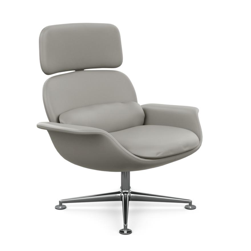 KNOLL fauteuil pivotant KN02 en cuir avec dossier haut inclinable (Sabrina Cannes - Revêtement Cat.