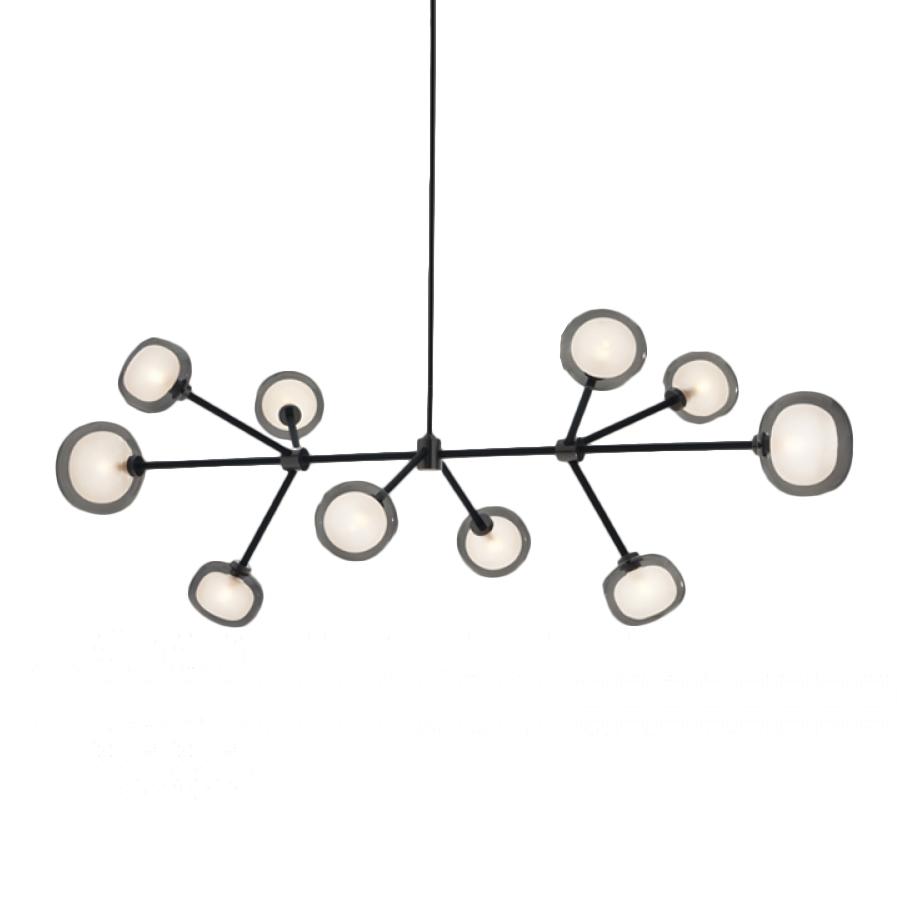 TOOY lampe à suspension NABILA 552.10 (Chrome noir, fumé - verre et métal)