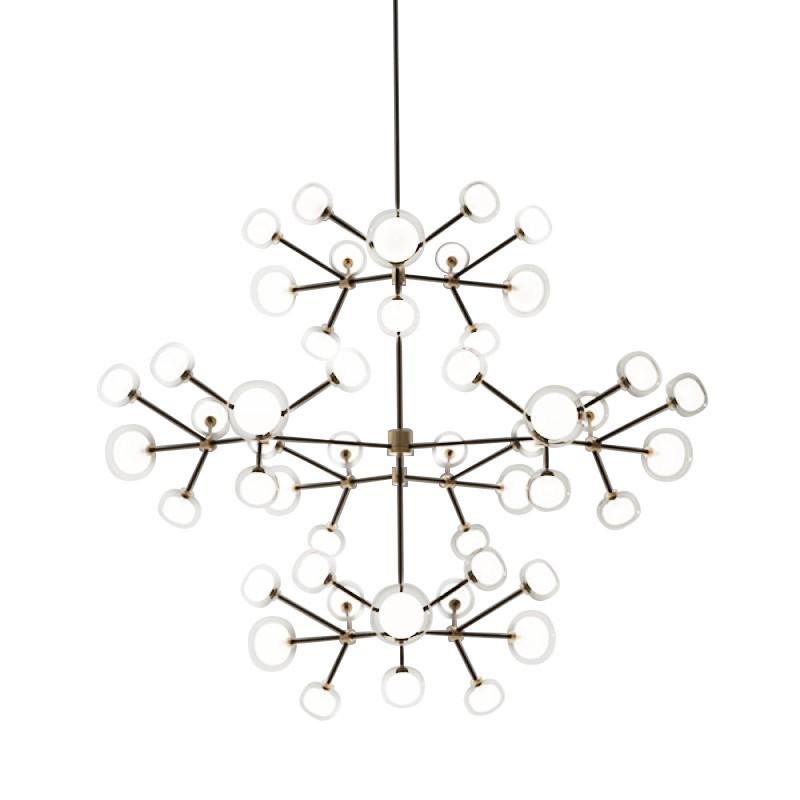 TOOY lampe à suspension NABILA 552.48 (Laiton brossé, transparent - verre et métal)