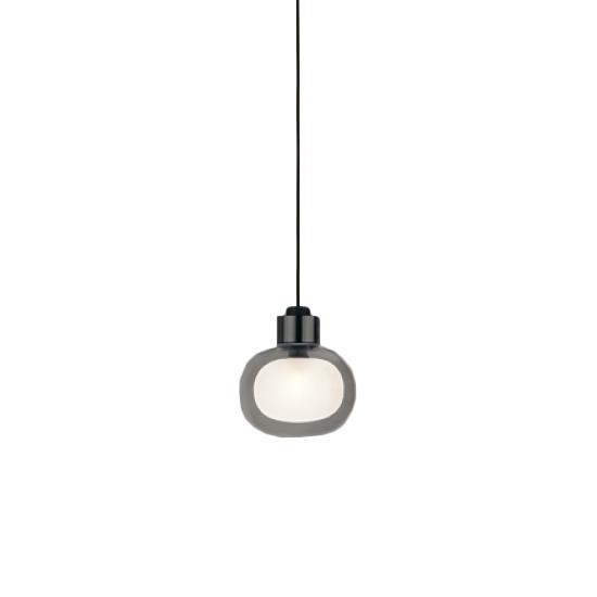 TOOY lampe à suspension NABILA 552.22 (Chrome noir, fumé - verre et métal)
