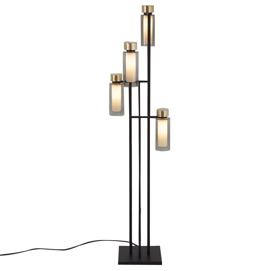 TOOY lampadaire OSMAN 560.64 (Laiton brossé, fumé - verre et métal)