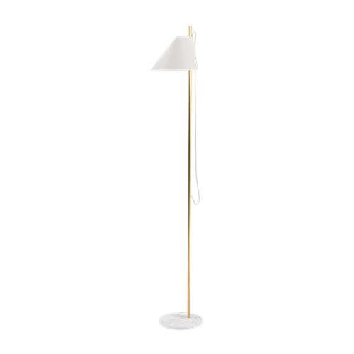 LOUIS POULSEN lampadaire YUH (Laiton / Blanc - Aluminium, laiton et marbre)