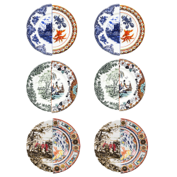 SELETTI set of 6 dinner plates HYBRID