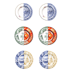 SELETTI set of 6 soup bowls plates HYBRID