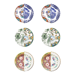 SELETTI set of 6 dessert plates HYBRID Vladrada + Zoe + Eudossia