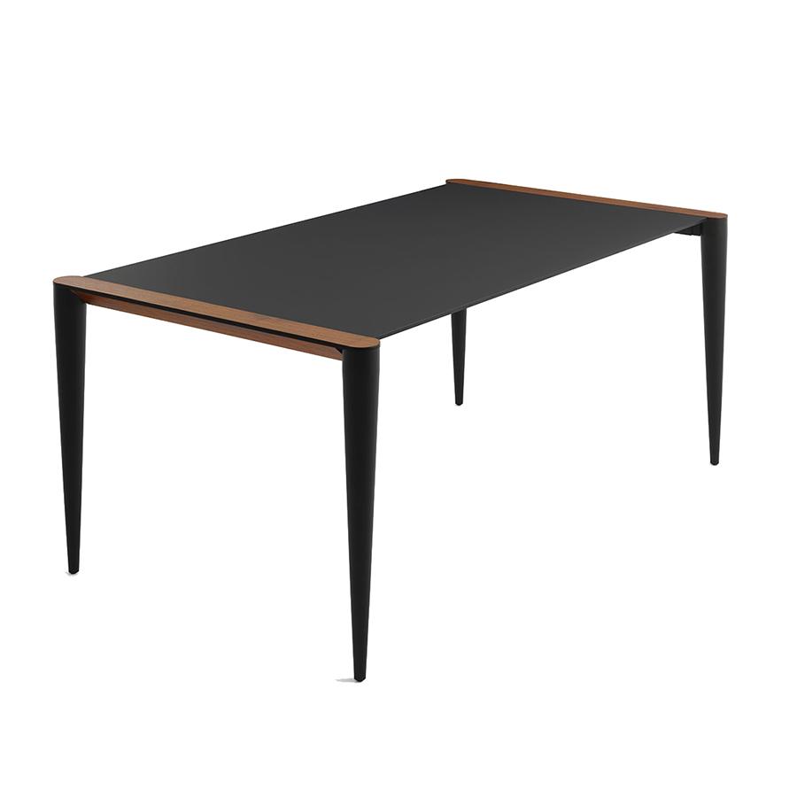 HORM table extensible à rallonge rectangulaire BOLERO avec plateau en Fenix noir