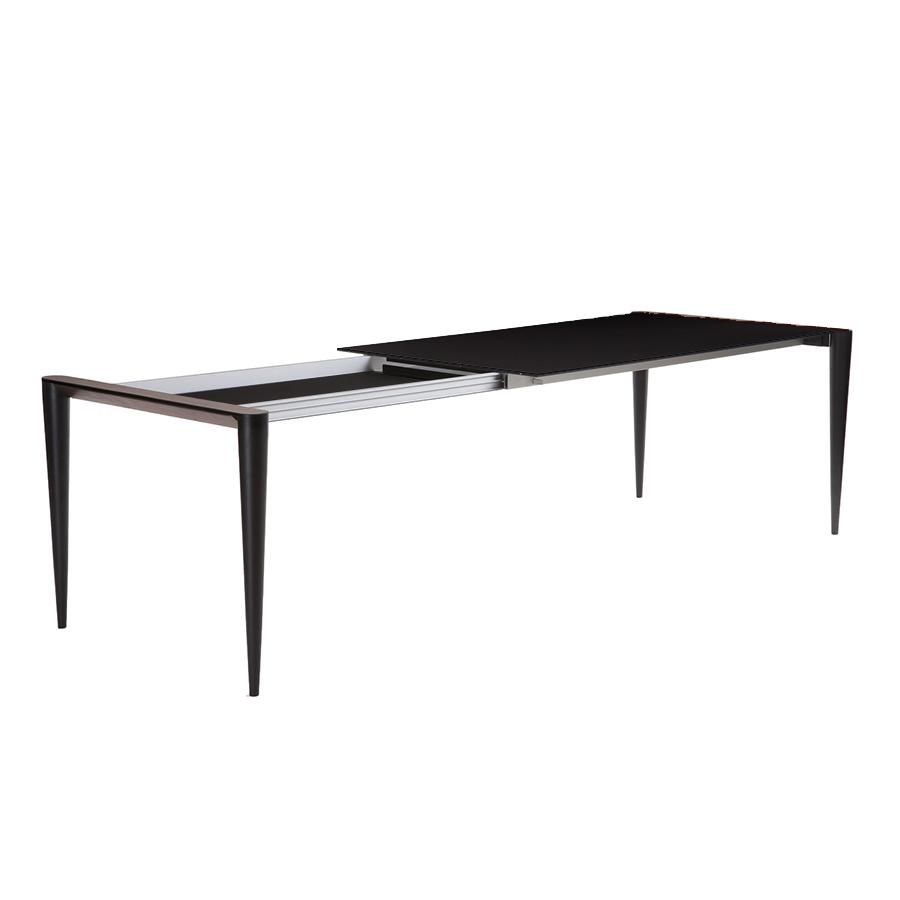 HORM table extensible à rallonge rectangulaire BOLERO avec plateau en Fenix noir (131 x 88 cm noyer 