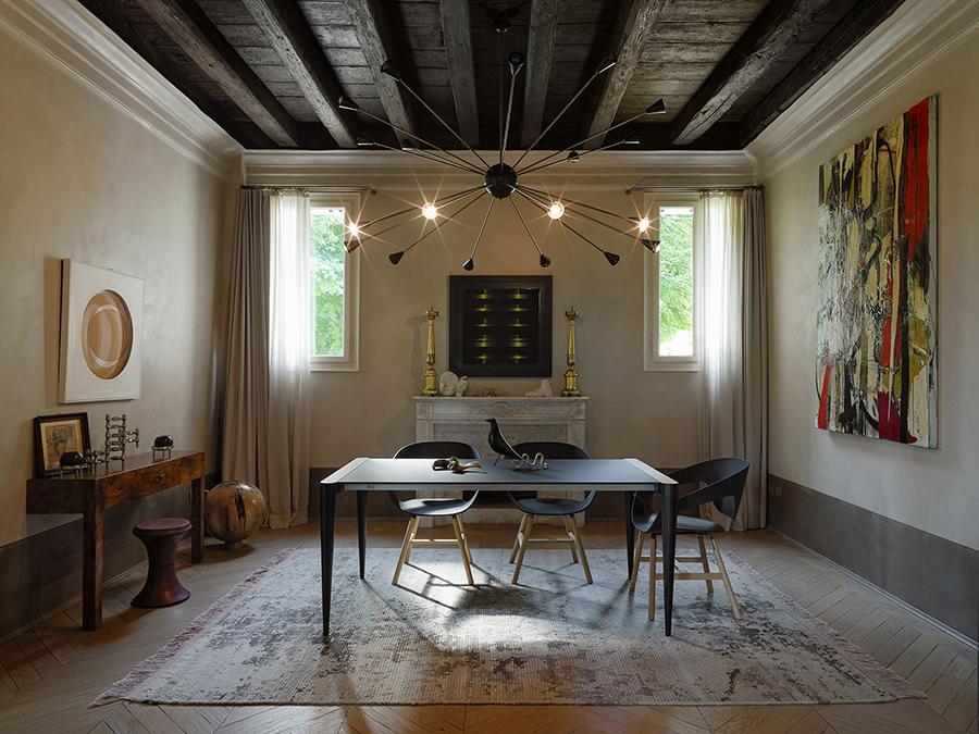 HORM table extensible à rallonge rectangulaire BOLERO avec plateau en Fenix noir