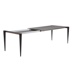 HORM table extensible à rallonge rectangulaire BOLERO avec plateau en Fenix acier Hamilton