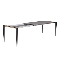 HORM table extensible à rallonge rectangulaire BOLERO avec plateau en Fenix acier Hamilton