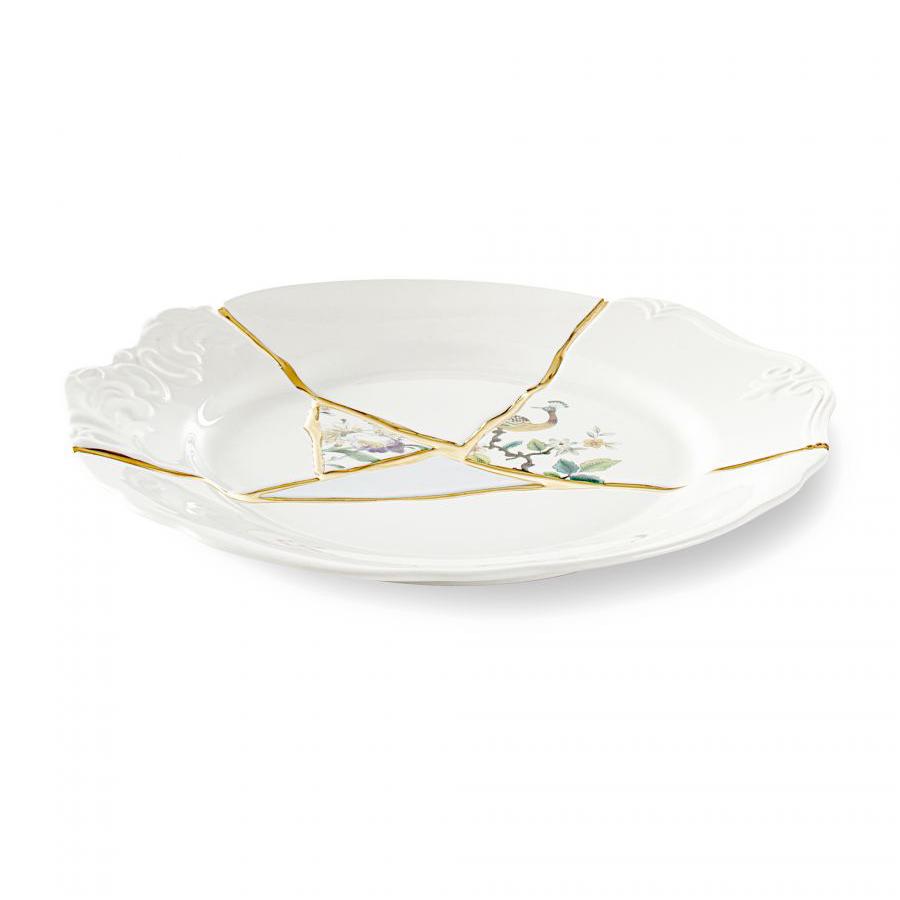 SELETTI set of 6 dinner plates KINTSUGI 09612