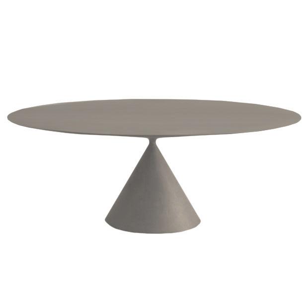 DESALTO table oval CLAY (120x180 cm / Béton gris lune - Base en polyuréthane / Plateau MDF avec revê
