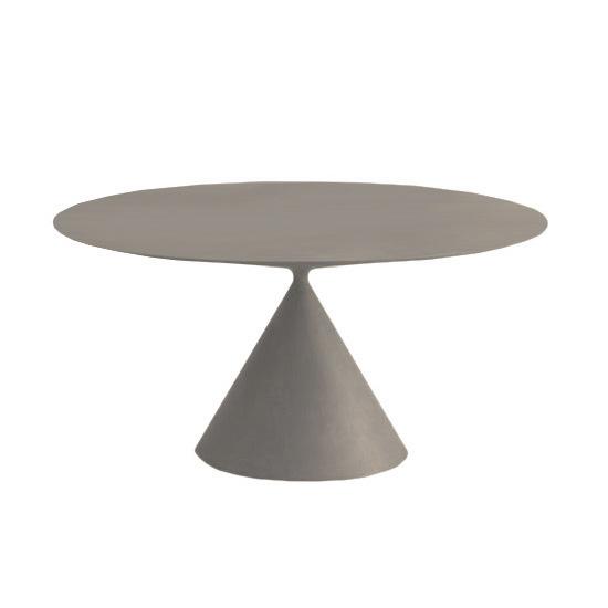 DESALTO table ronde CLAY (Ø 140 cm / Ciment gris - Base en polyuréthane / Plateau MDF avec revêtemen