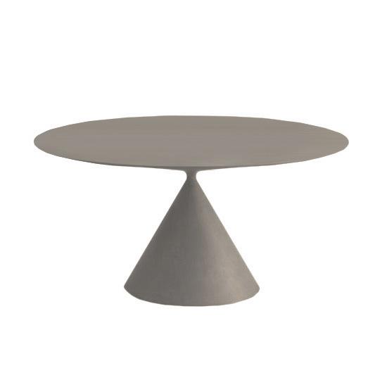 DESALTO table ronde CLAY (Ø 120 cm / Ciment gris - Base en polyuréthane / Plateau MDF avec revêtemen