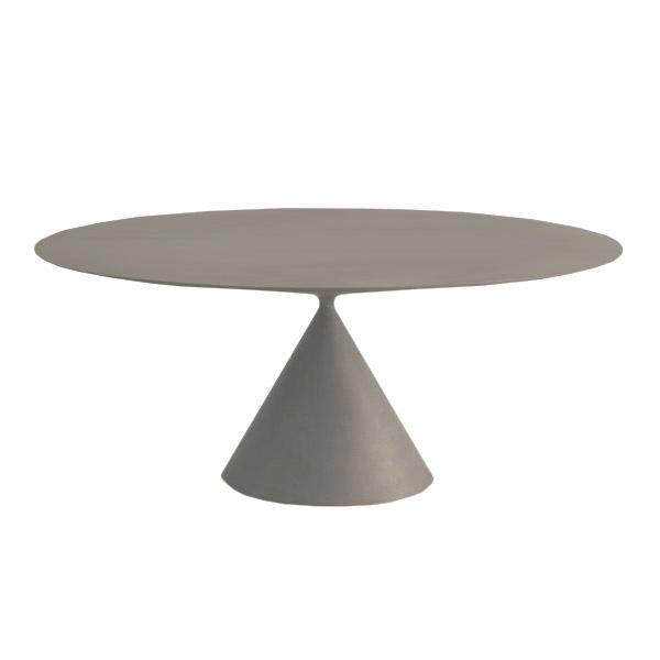 DESALTO table ronde CLAY (Ø 160 cm / Ciment gris - Base en polyuréthane / Plateau MDF avec revêtemen