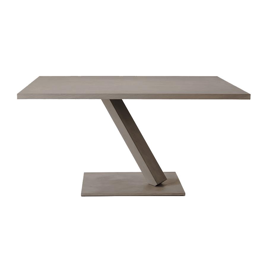 DESALTO table carré ELEMENT 148 x 148 cm (Ciment gris - Base en acier/ Plateau en MDF recouvert)