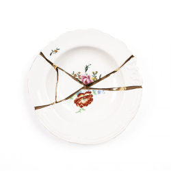 SELETTI set of 6 soup bowls plates KINTSUGI 09622