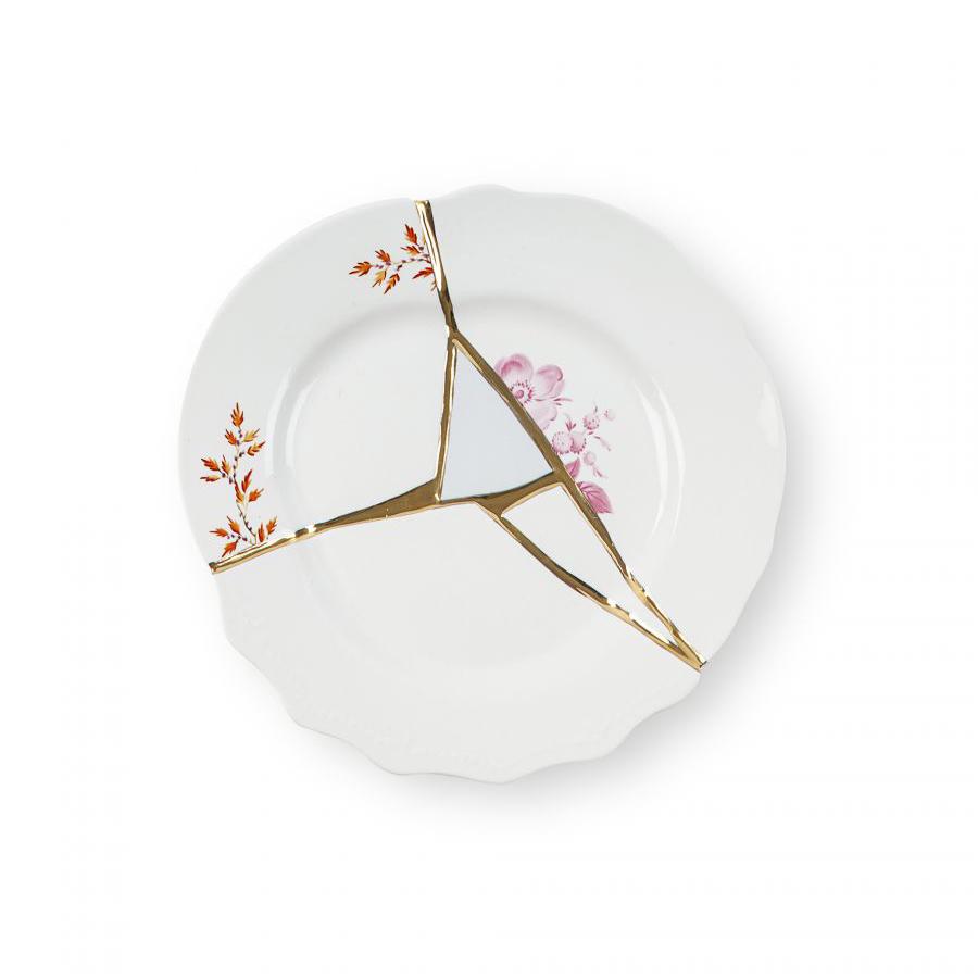 SELETTI set of 6 dessert plates KINTSUGI